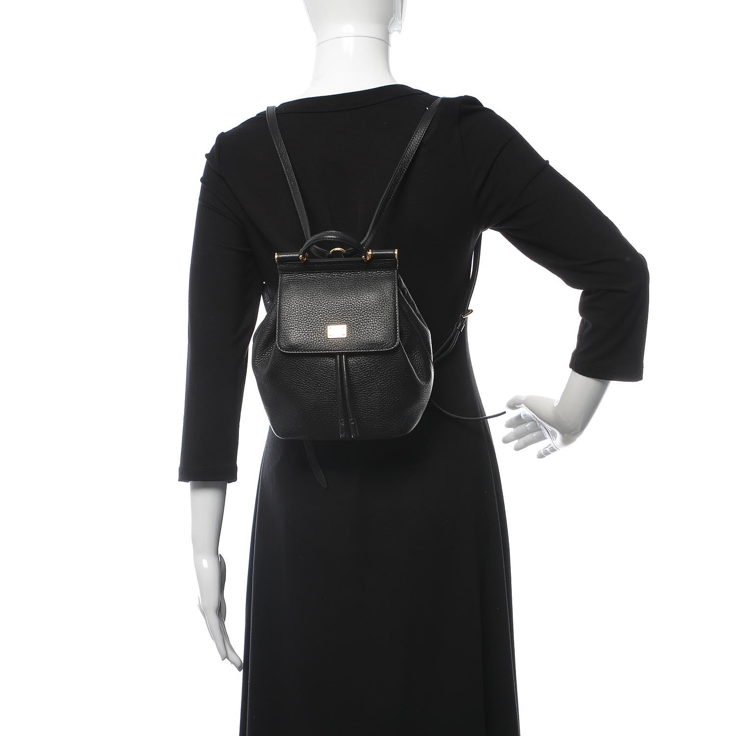 Dolce & Gabbana Calfskin Mini Miss Sicily Backpack Black 2 of 8