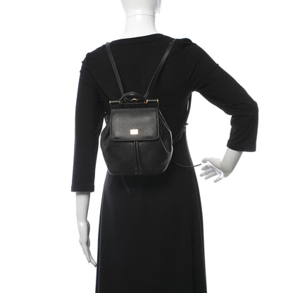 Dolce & Gabbana Calfskin Mini Miss Sicily Backpack Black 2 of 8