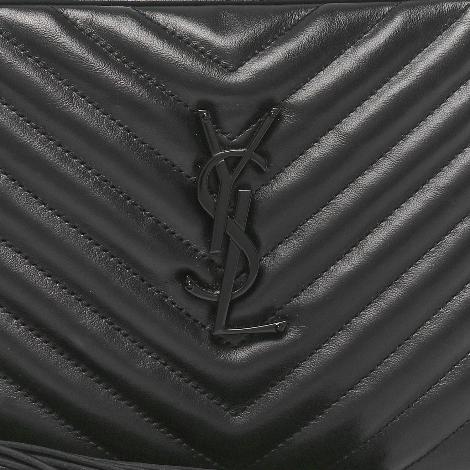 Saint Laurent Calfskin Matelasse Monogram Monochrome Lou Camera Bag Black 8 of 10