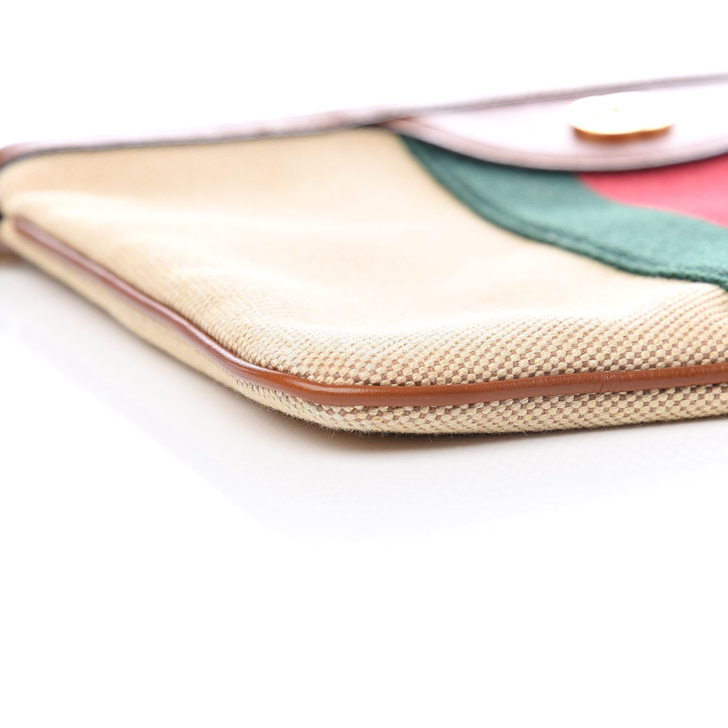 Vintage Canvas Web Pouch Sand Cuir