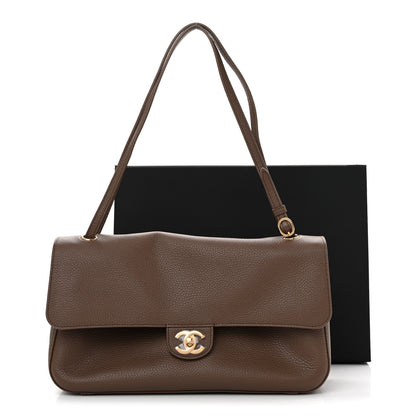Chanel Grained Calfskin Small Souplissimo Maxi Flap Light Brown 11 of 11