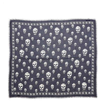 Alexander McQueen Modal Cashmere Skull Scarf Navy 1 of 4