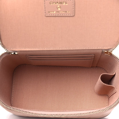 Chanel Lambskin Quilted Small Top Handle Vanity Case With Chain Beige 4 of 4