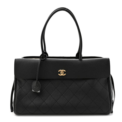 Chanel Grained Calfskin Stitched Urban Essentials Shopping Bag Black 1 of 10