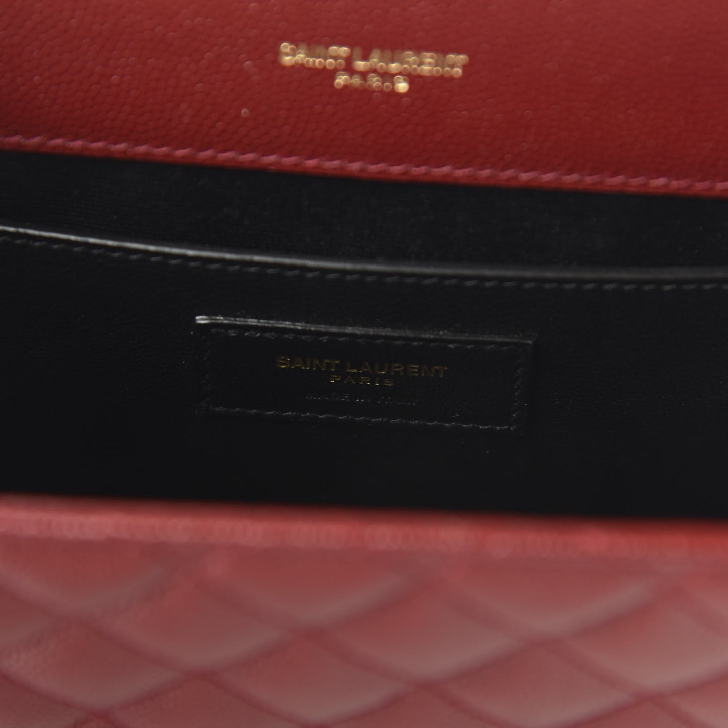 Grain De Poudre Textured Mixed Matelasse Triquilt Medium Monogram Satchel Oxblood