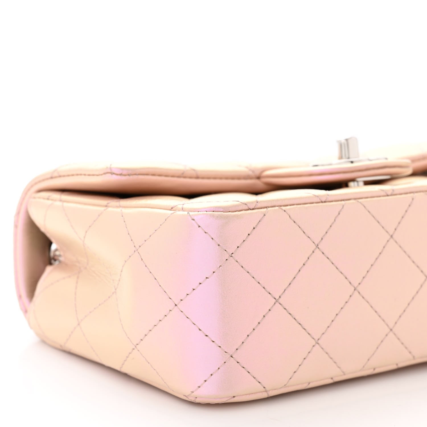 Chanel Iridescent Calfskin Quilted Mini Rectangular Flap Pink 9 of 12