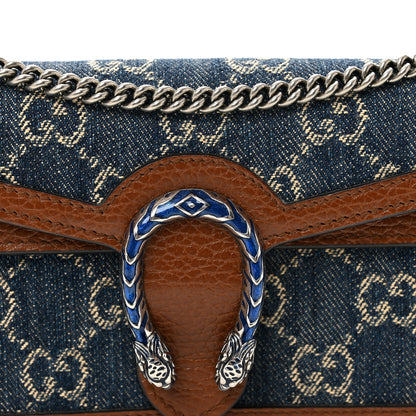 Gucci New Denim GG Monogram Dollar Calfskin Enamel Super Mini Dionysus Shoulder Bag Blue Tea Cuir Epilog Electric Blue 8 of 10