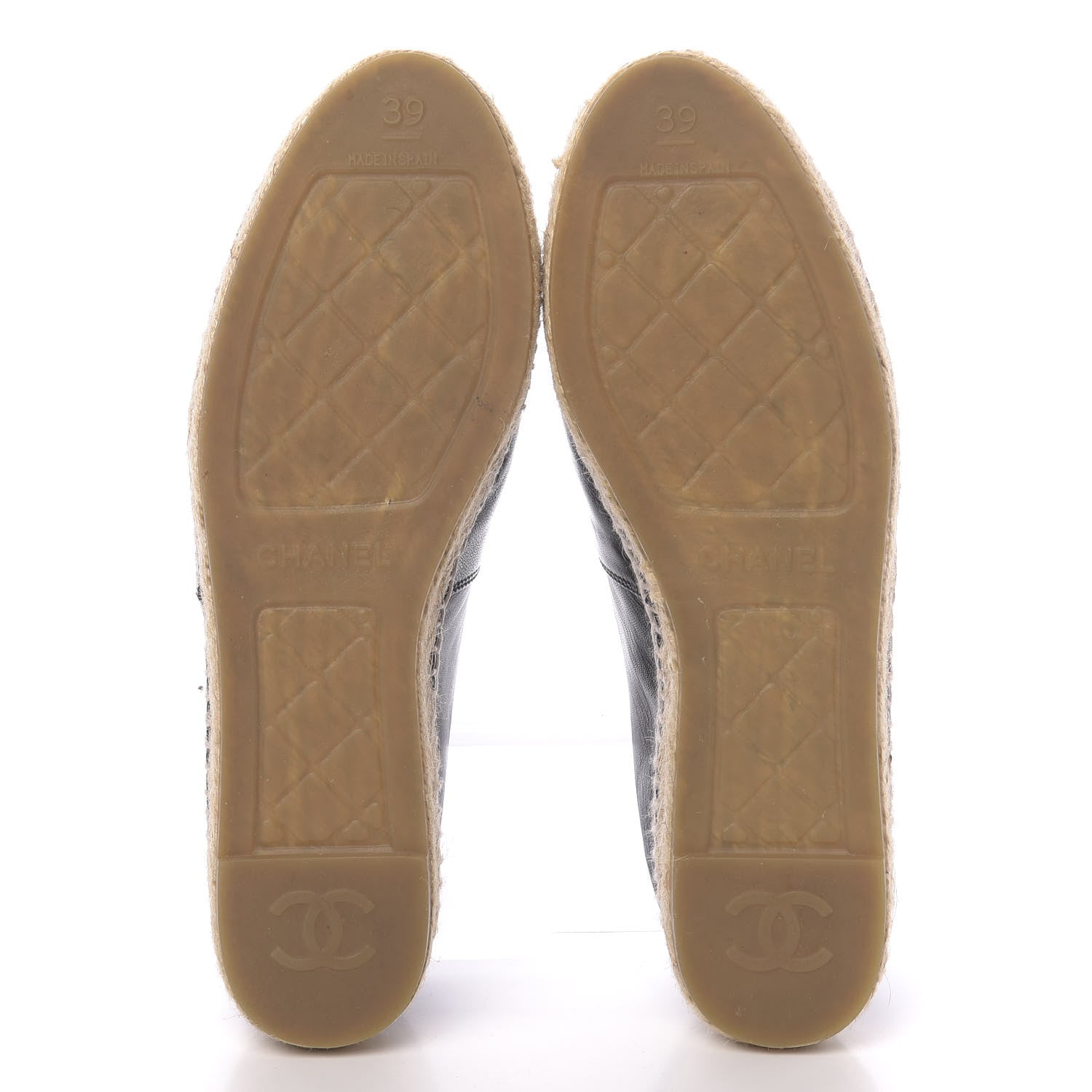 Chanel Lambskin CC Espadrilles 39 Black 5 of 10