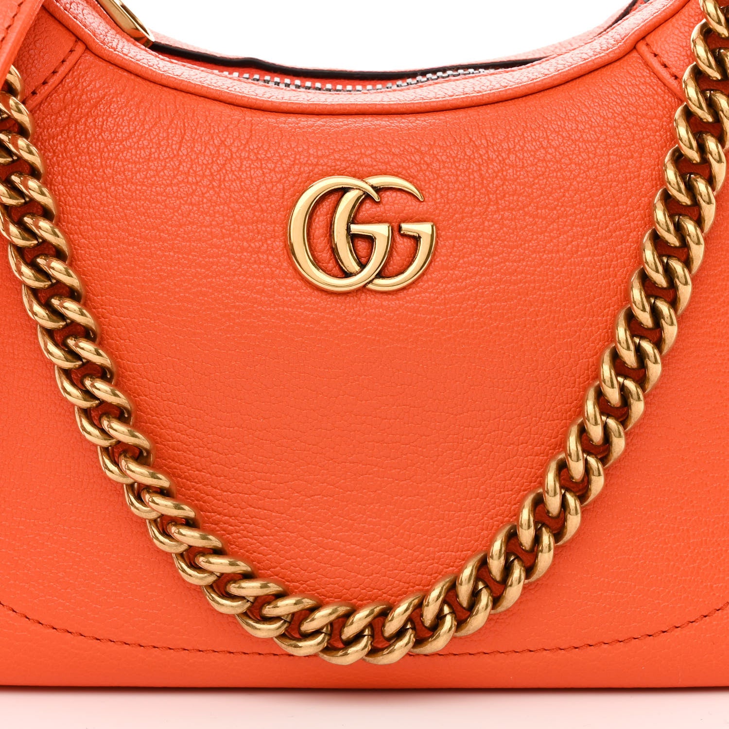 Gucci Goatskin Small Aphrodite Shoulder Bag Deep Orange 8 of 11