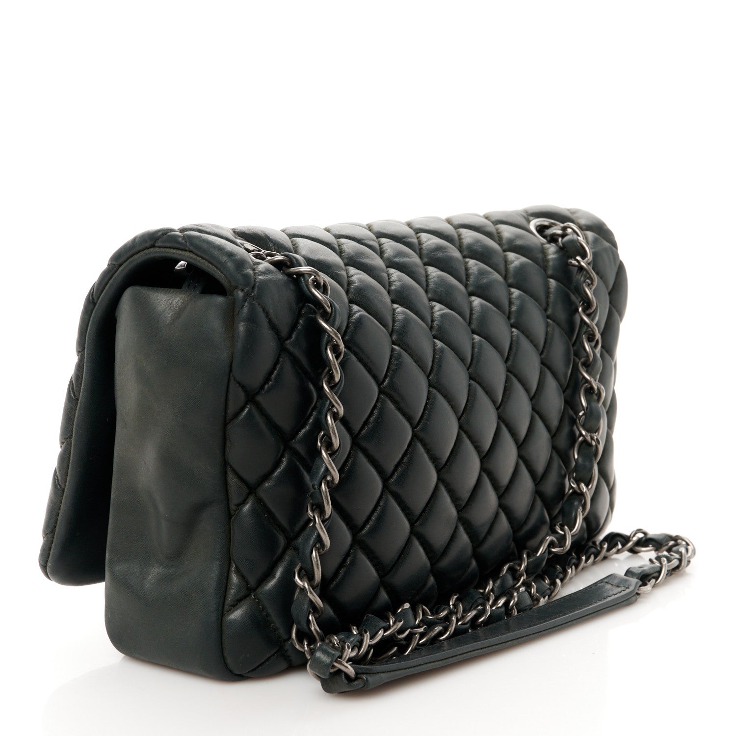 Chanel Iridescent Calfskin Small New Bubble Quilt Flap Anthracite 3 of 11