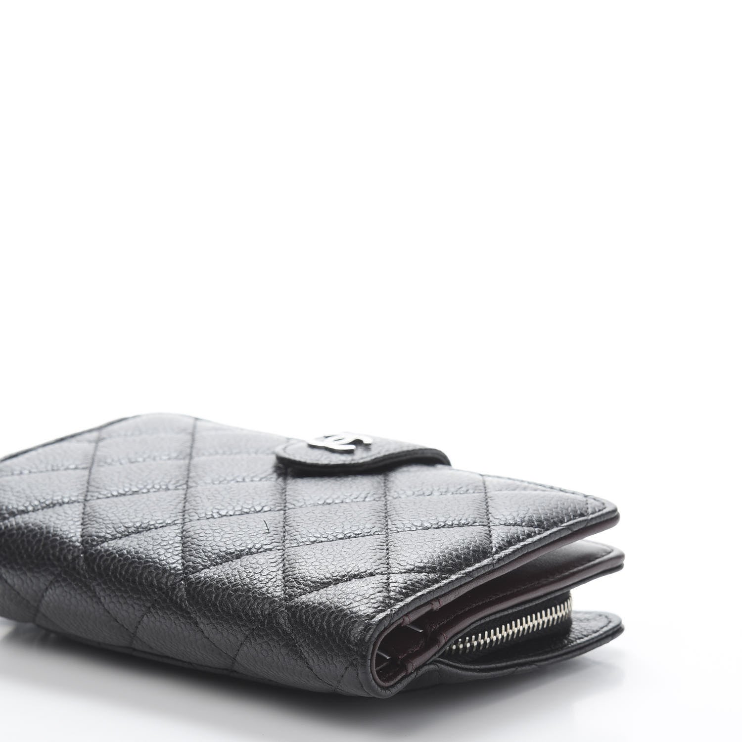 Chanel Caviar Quilted Zipped Pocket Wallet Black 11 of 12