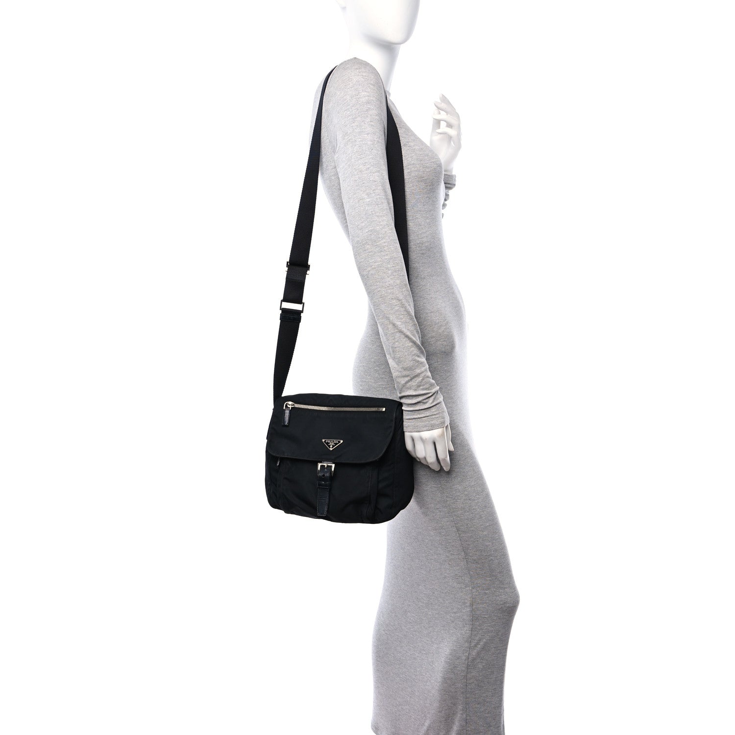 Prada Nylon Vela Messenger Black 2 of 10