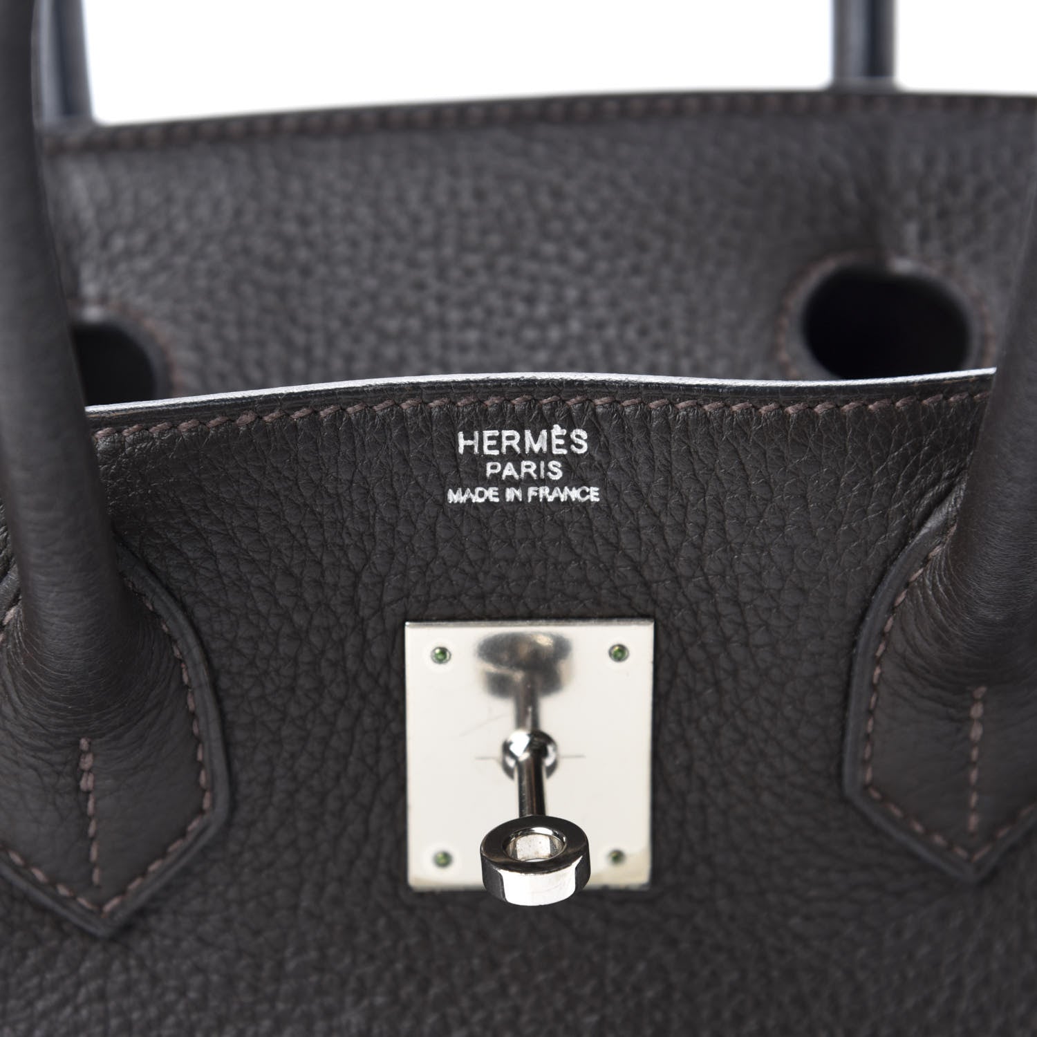 Hermes Taurillon Clemence Birkin 30 Chocolate 8 of 10