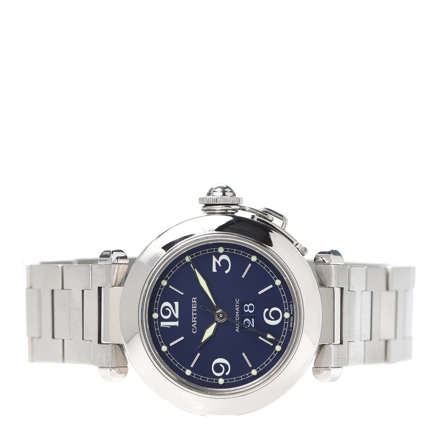 Cartier Stainless Steel 35mm Pasha C Big Date Automatic Watch Blue 2 of 5