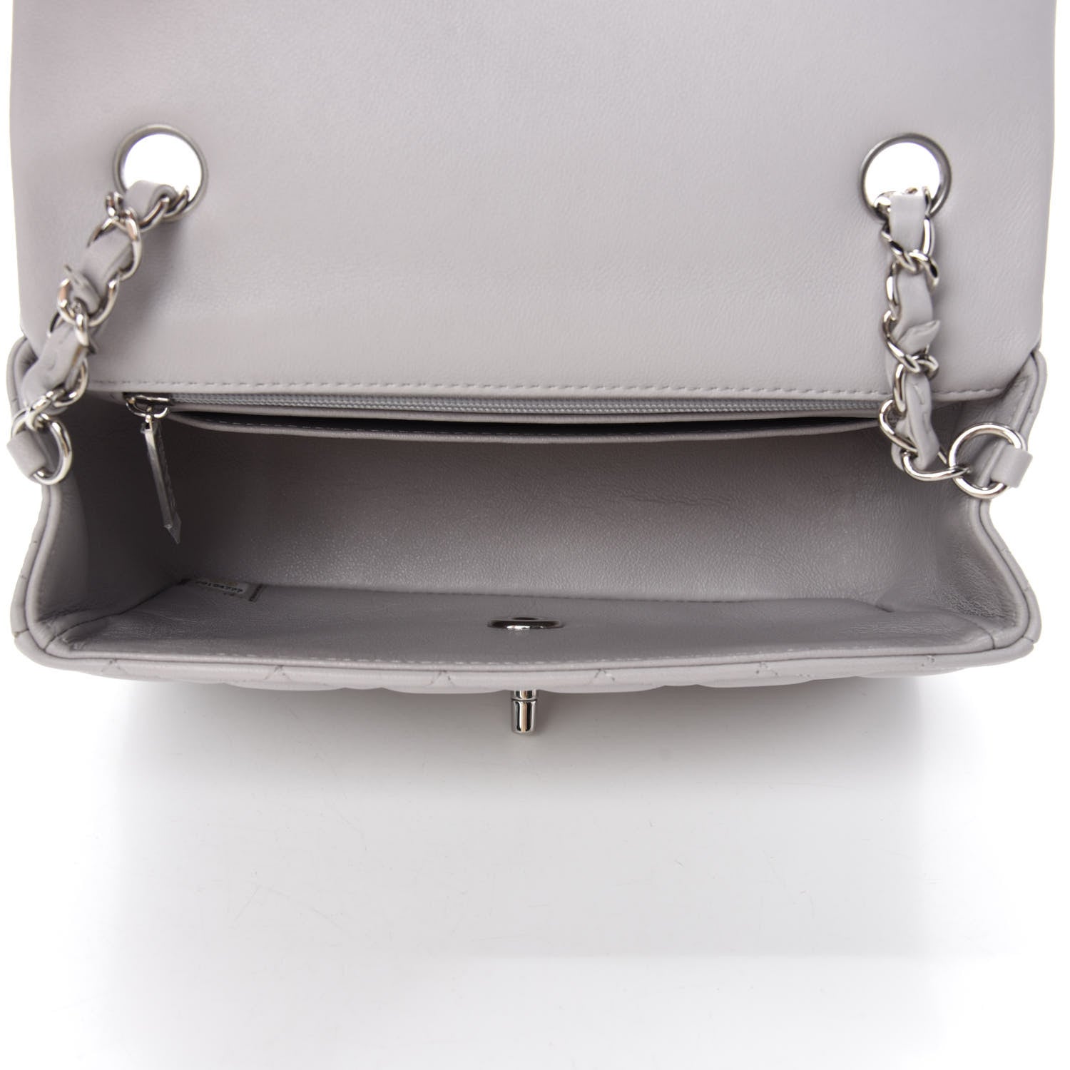 Chanel Lambskin Quilted Mini Rectangular Flap Grey 5 of 11