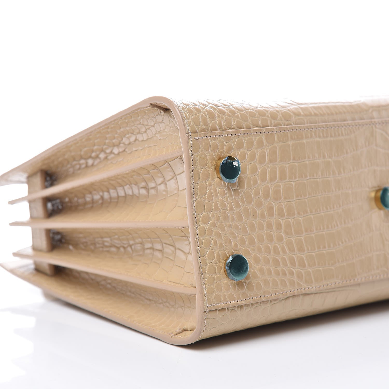 Saint Laurent Calfskin Crocodile Embossed Baby Sac De Jour Nude 5 of 10