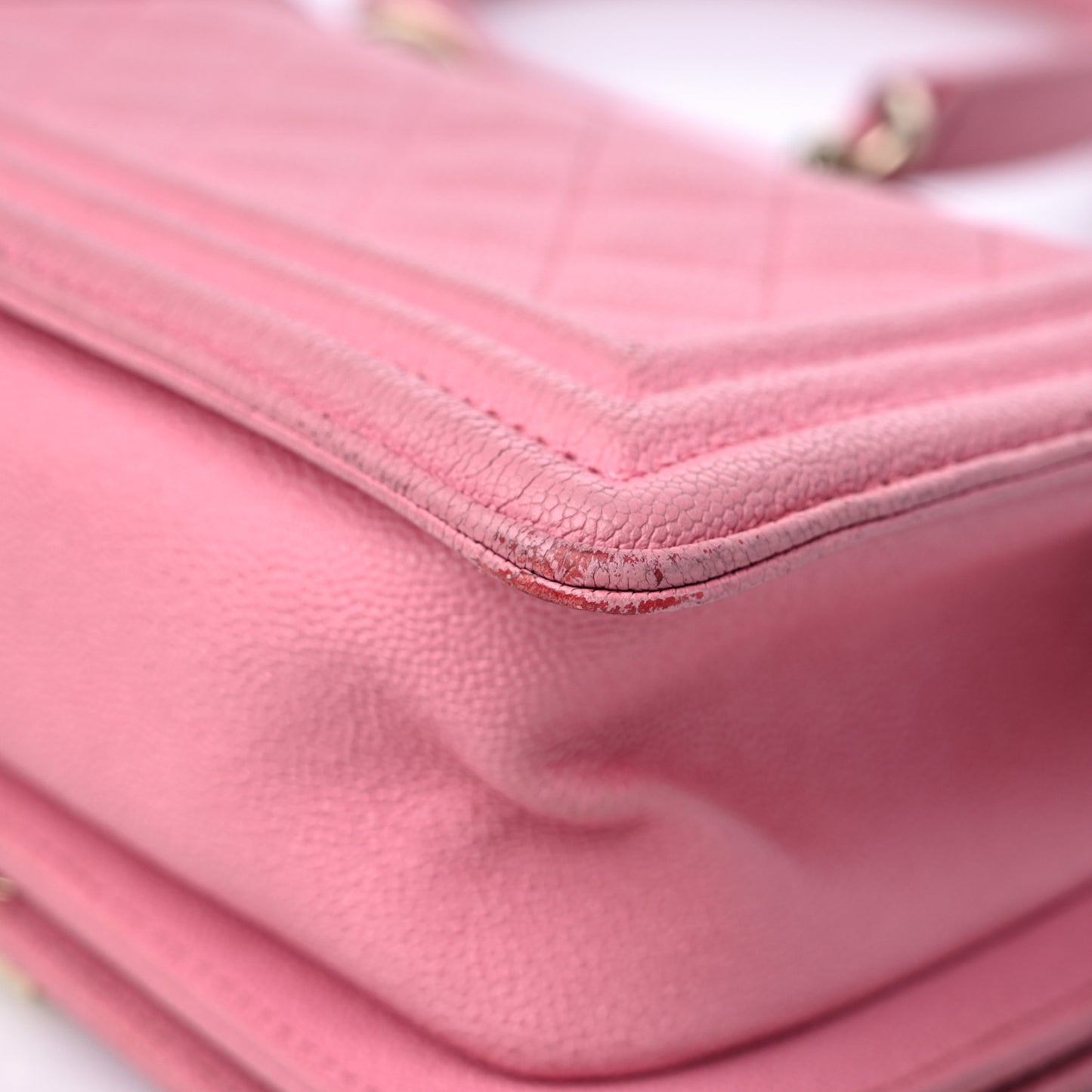 Caviar Quilted Small Boy Flap Pink
