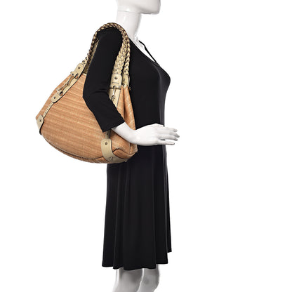 Gucci Straw Medium Pelham Shoulder Bag Off White 2 of 12
