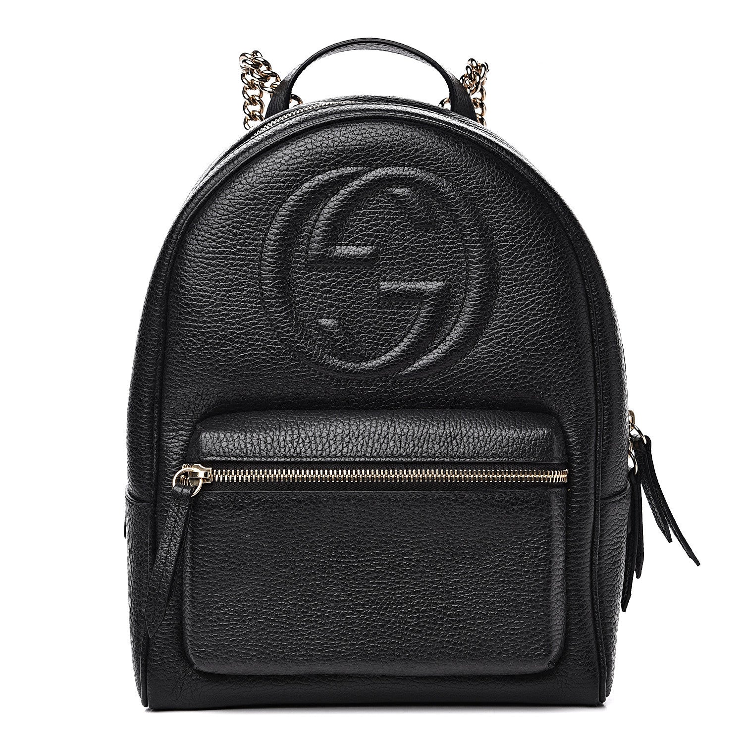 Gucci Pebbled Calfskin Soho Chain Backpack Black 1 of 10