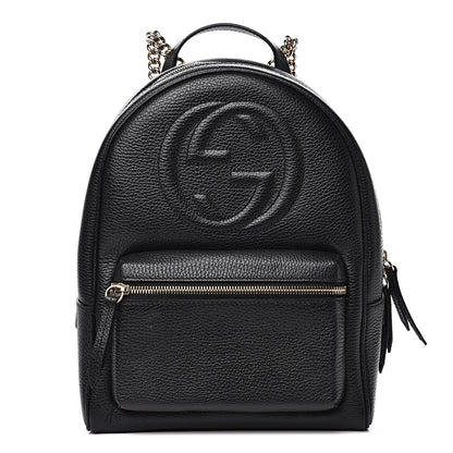 Gucci Pebbled Calfskin Soho Chain Backpack Black 1 of 10