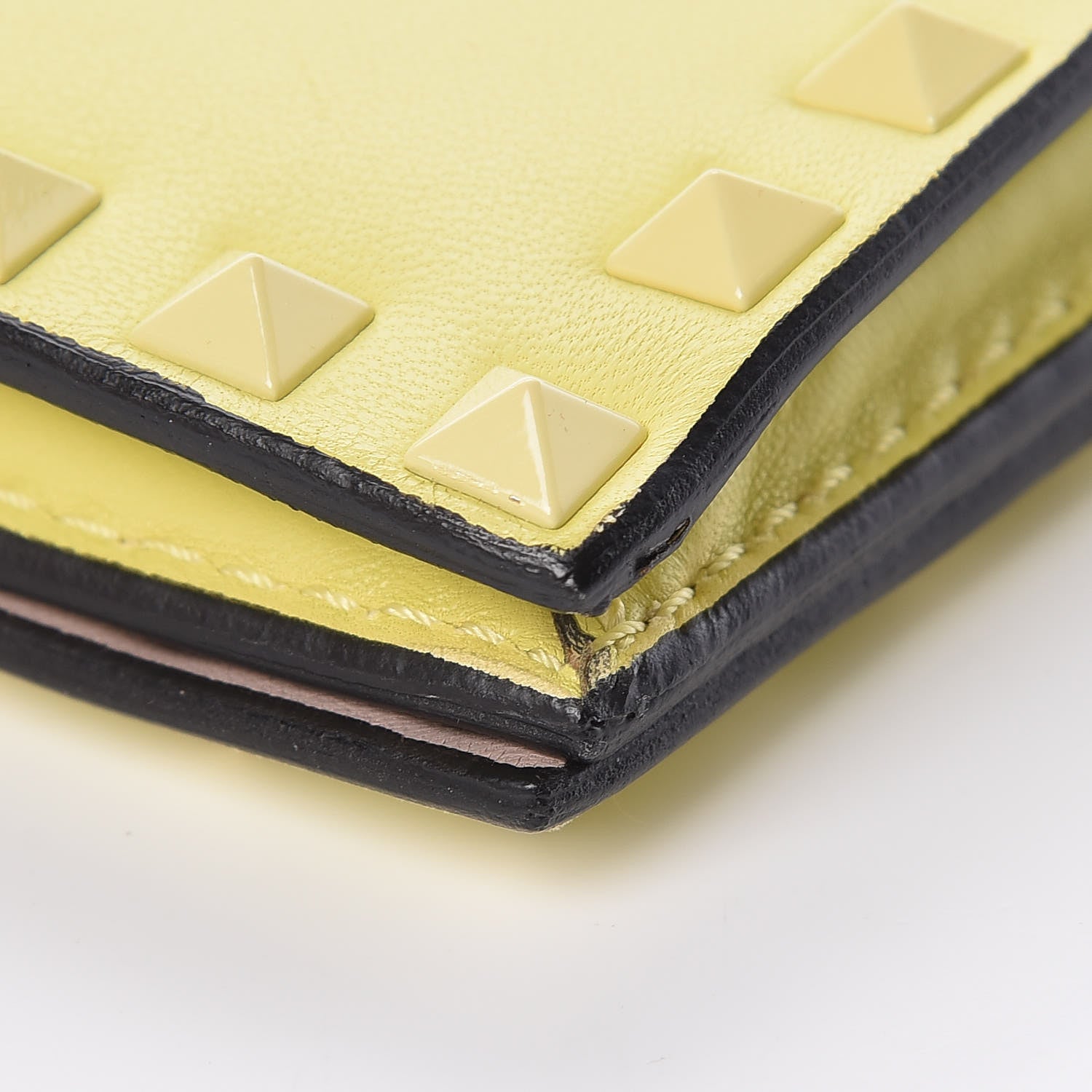 Valentino Garavani Nappa Monochrome Rockstud Wristlet Clutch Soft Yellow 11 of 11