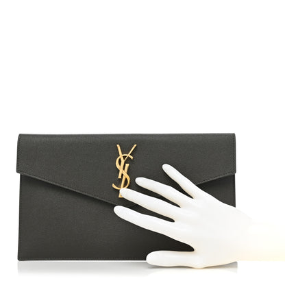 Saint Laurent Grain De Poudre Uptown Pouch Pebble 2 of 9