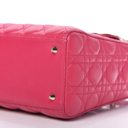 Christian Dior Lambskin Cannage Medium Lady Dior Fuchsia 7 of 10