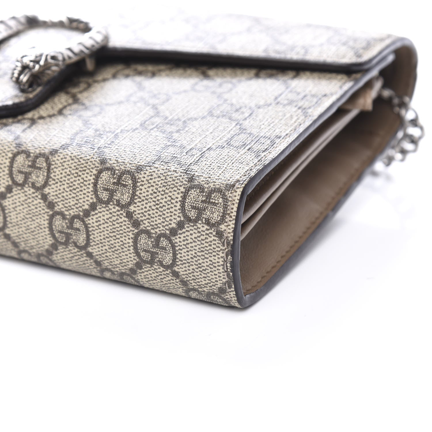 Gucci GG Supreme Monogram Mini Dionysus Chain Wallet Beige Taupe 12 of 13