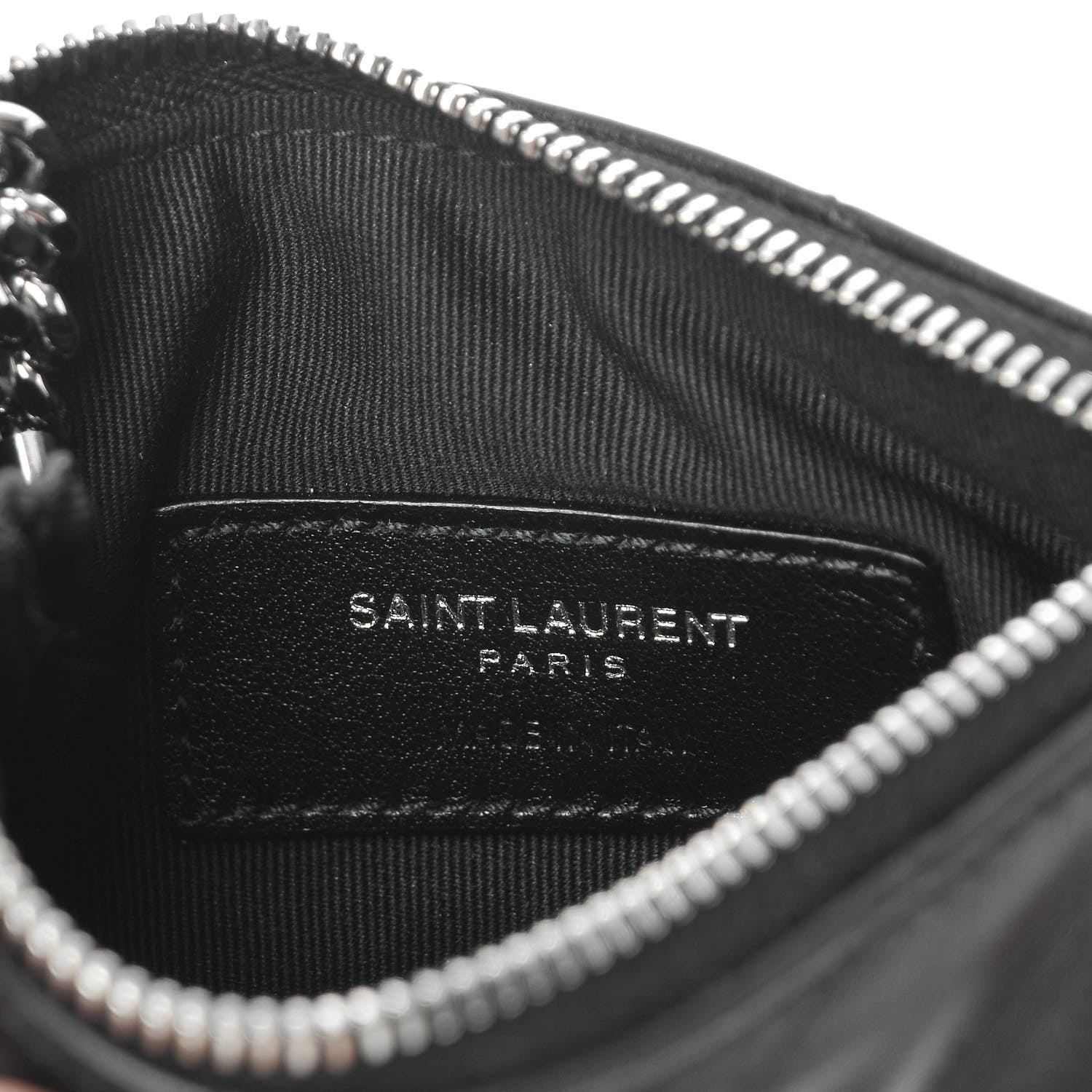 Saint Laurent Calfskin Matelasse Monogram Key Pouch Black 6 of 7