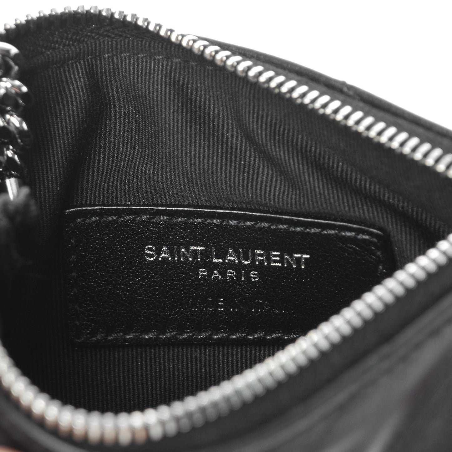 Calfskin Matelasse Monogram Key Pouch Black