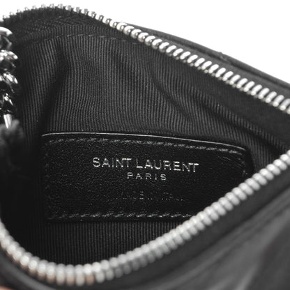 Saint Laurent Calfskin Matelasse Monogram Key Pouch Black 6 of 7