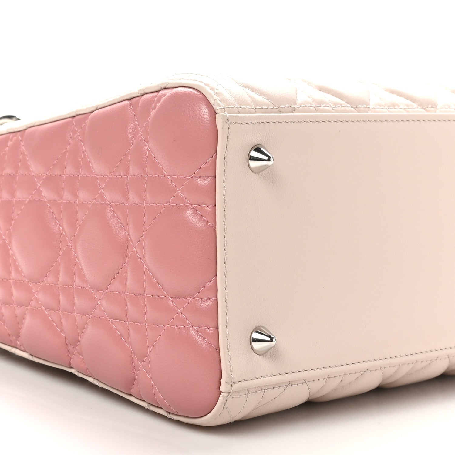 Christian Dior Lambskin Cannage Medium Tri-Color Lady Dior Light Pink 9 of 9