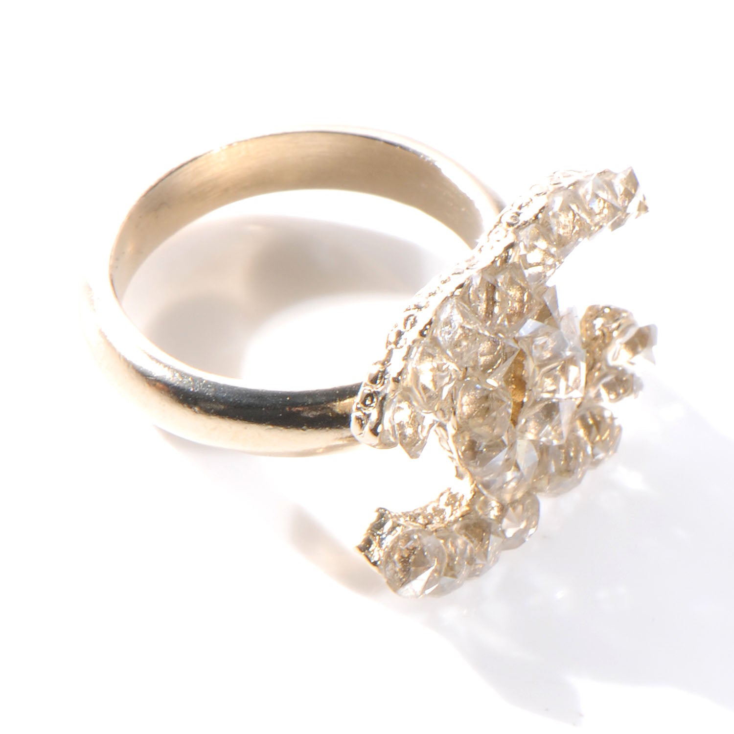 Chanel Crystal Logo CC Ring 6.5 4 of 5