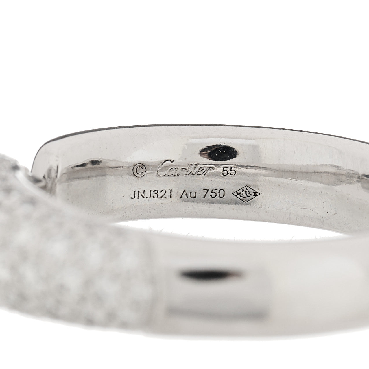 Cartier 18K White Gold Diamond Black Onyx Emerald Panthere De Cartier Ring 55 7.25 8 of 9