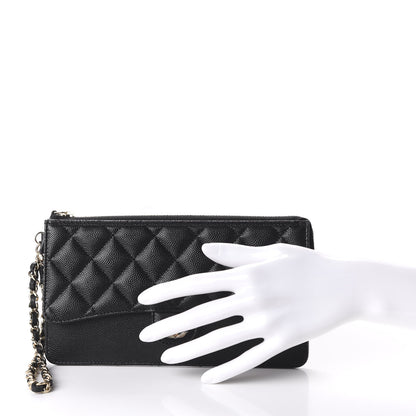 Chanel Caviar Quilted Classic Pouch With Handle Black 2 of 8