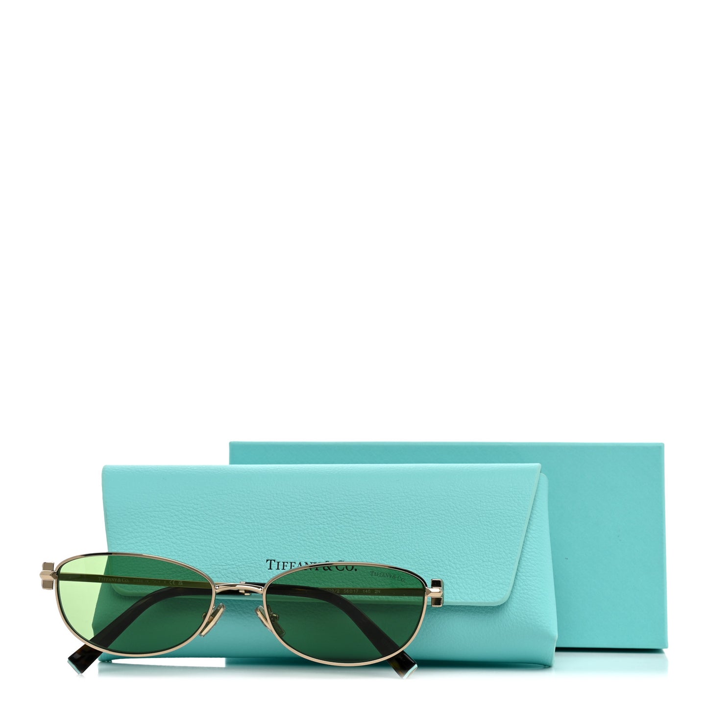 Metal T Oval Sunglasses TF3115 Gold Green