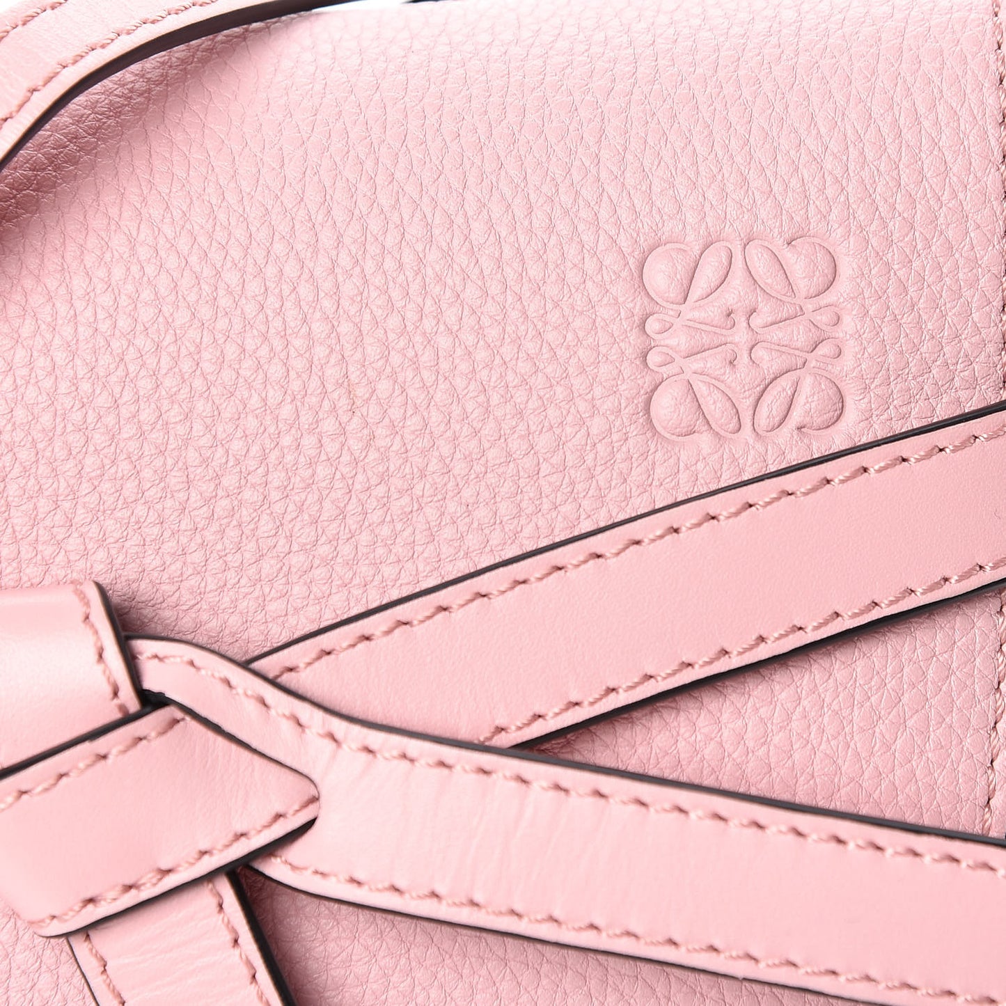 Grained Calfskin Mini Gate Crossbody Bag Pastel Pink