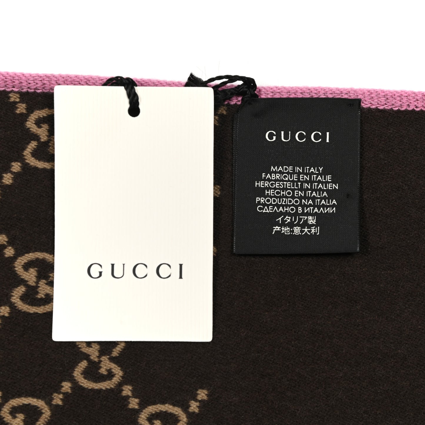 Wool Silk GG Monogram Ripon Simple Scarf Roseate