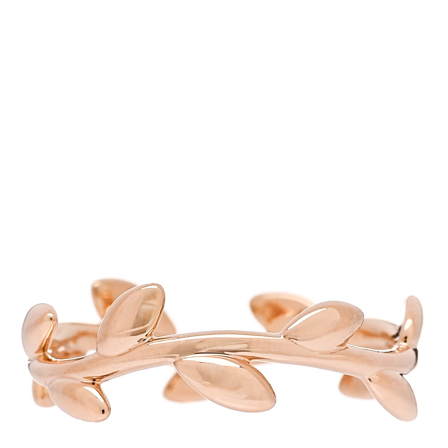 18K Rose Gold Narrow Paloma Picasso Olive Leaf Band Ring 49 4.75