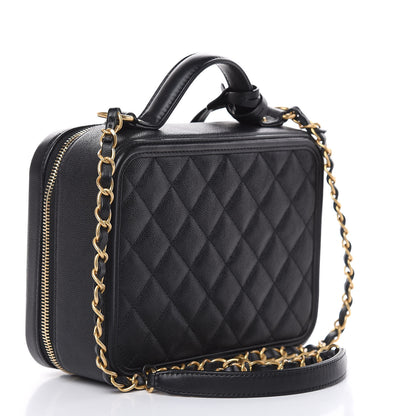 Chanel Caviar Quilted Medium CC Filigree Vanity Case Black 3 of 12