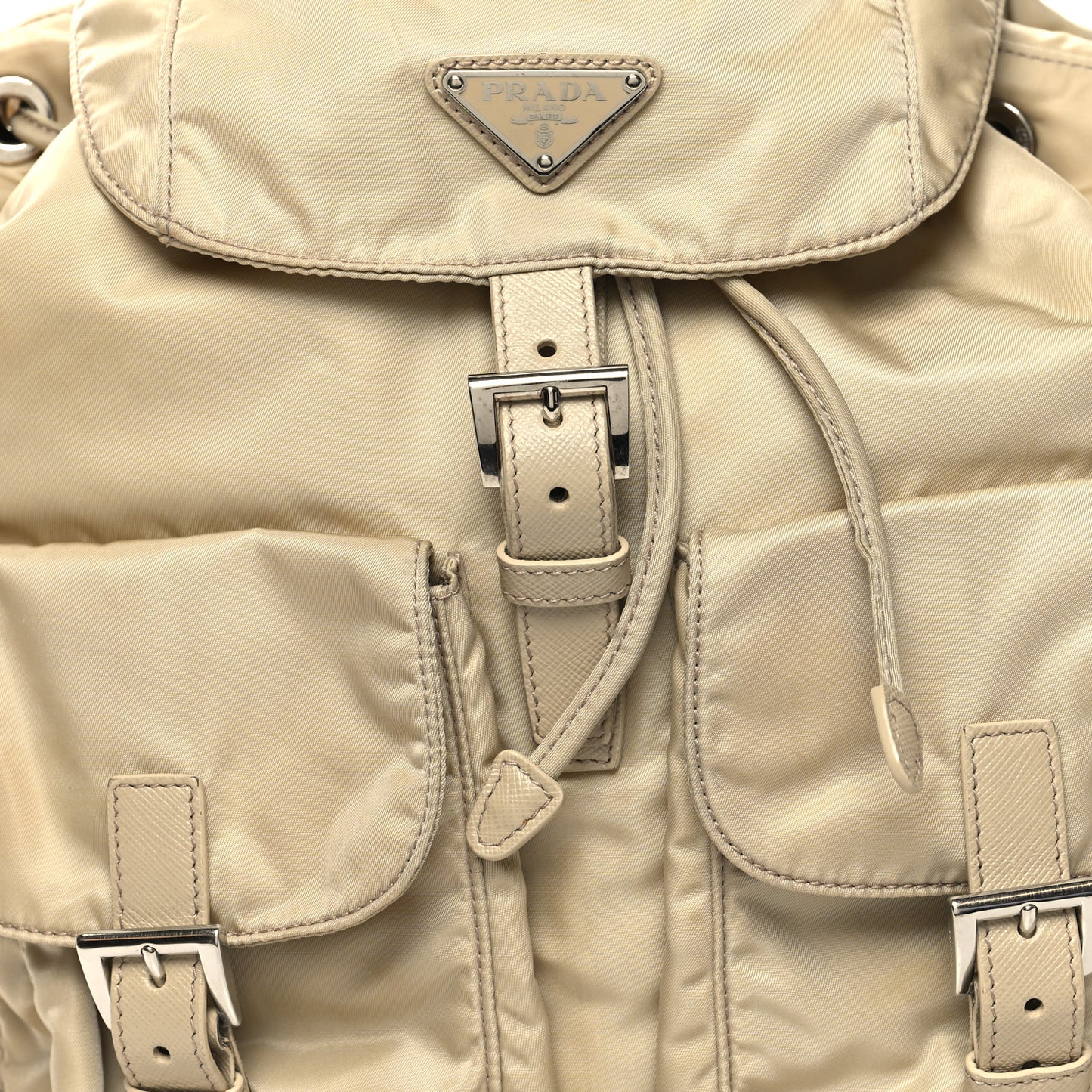 Nylon Saffiano Medium Backpack Deserto