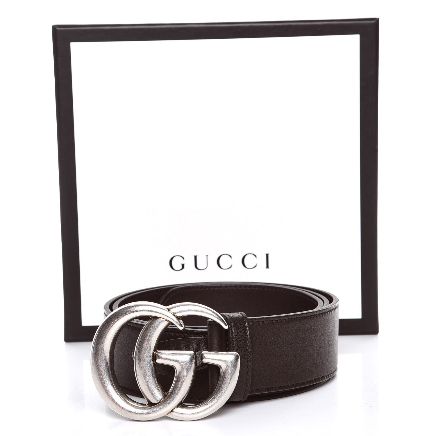 Gucci Calfskin Double G 40mm Belt 85 34 Dark Cocoa 8 of 8