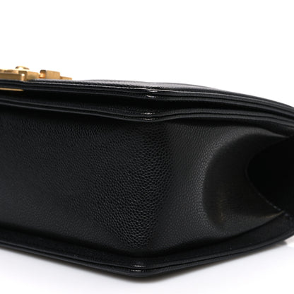 Chanel Caviar Chevron Quilted Medium Boy Flap Black 10 of 10