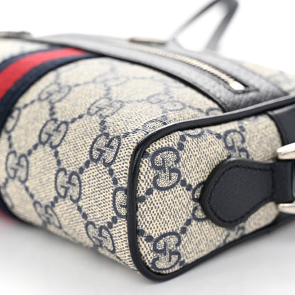 Gucci GG Supreme Monogram Textured Dollar Calfskin Web Mini Ophidia Shoulder Bag Beige Blue 10 of 10