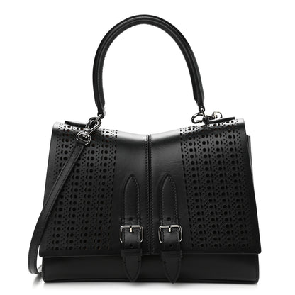 Alaia Calfskin Lux Laser Cut Mini Bellechasse 25 Top Handle Bag Black 1 of 10