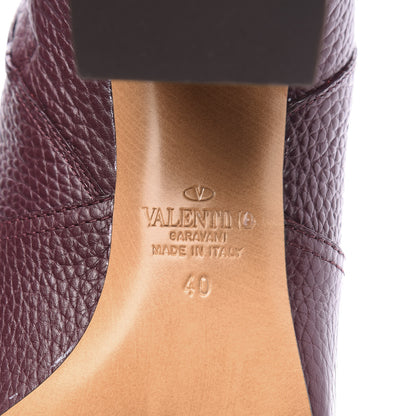 Valentino Garavani Pebbled Calfskin Rockstud 70mm Ankle Boots 40 Rubin 9 of 10