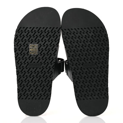 Hermes Calfskin Womens Chypre Sandals 37 Black 6 of 12