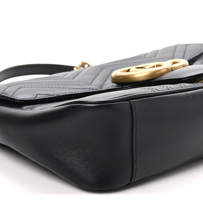 Gucci Calfskin Matelasse Medium GG Marmont Shoulder Bag Black 8 of 9