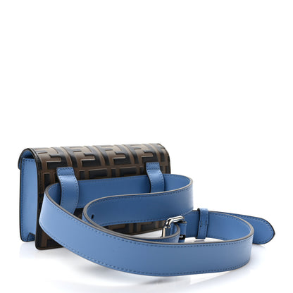 Fendi Vitello Liberty F is Fendi Bi-Color FF 1974 Embossed Envelope Belt Bag Maya Black Nebula 3 of 9