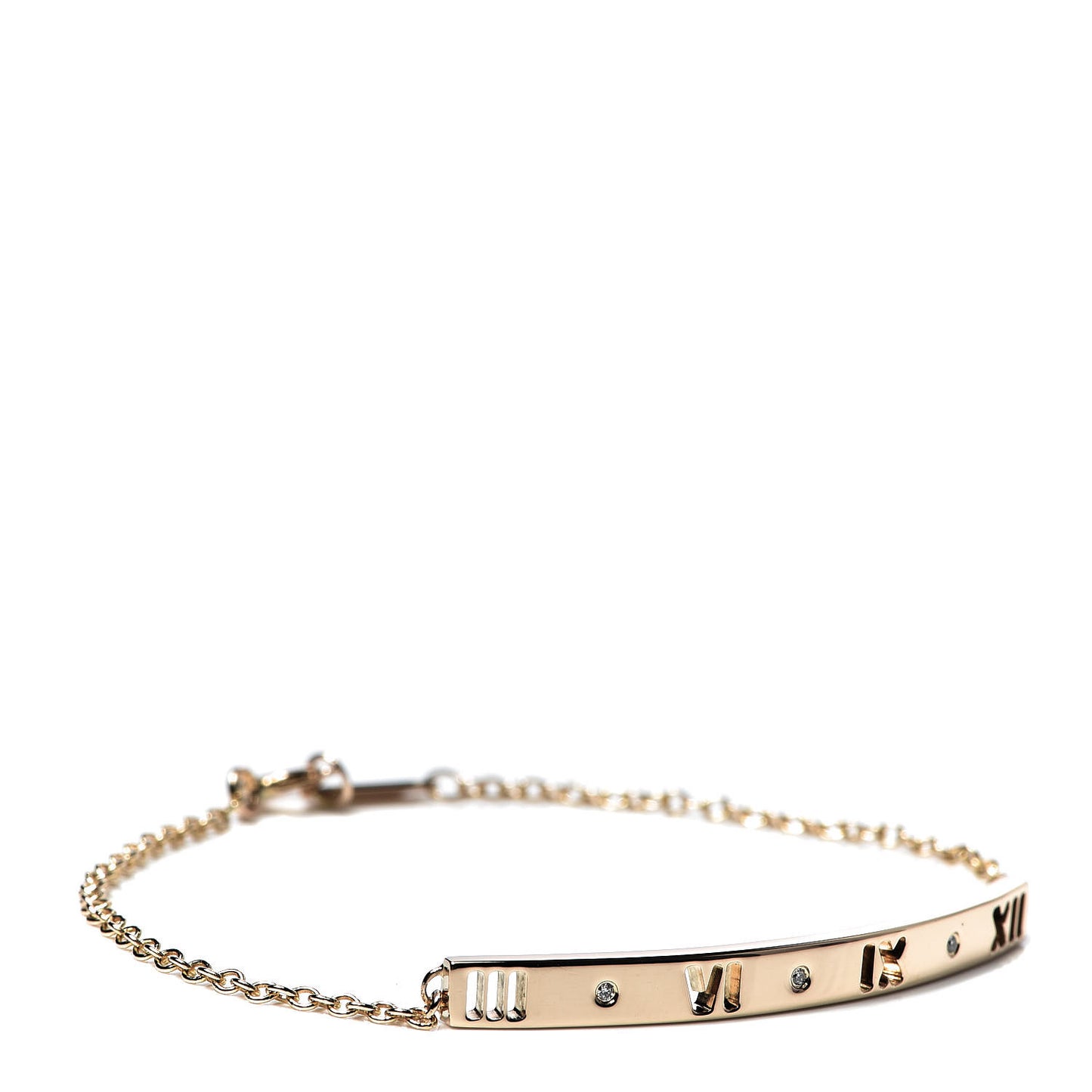 18K Rose Gold Diamond Atlas Bar Pierced Bracelet
